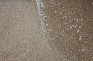 deniz köpüğünün ve sarı kumların arka planı