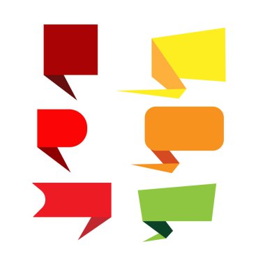 Renkli origami etiketleri. vektör