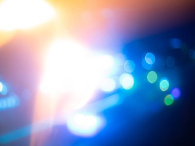 Soyut mavi ışıklar arka plan, odaklanmamış gece ışıkları