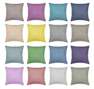 Yastıklar farklı renklerüst görünümü izole.