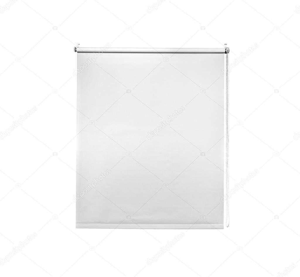 White roller blind isolated, ready for your design or mockup.