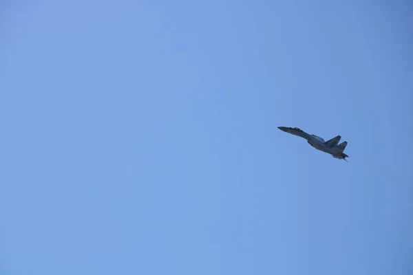 Istanbul, Turkey - September-18,2019: Teknofest 2019 air shows Russian Su-35 aircraft close-up. — Stock Photo, Image