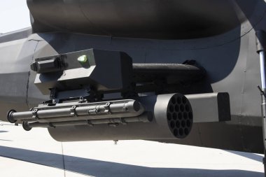 Helikopter silahı yakın çekim. Siyah.
