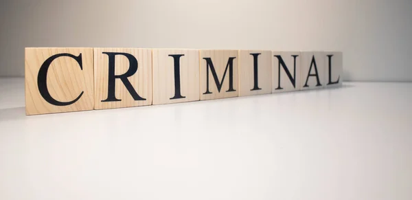 Криминальное Слово Деревянных Кубиков Концепция Преступности Преступлений — стоковое фото