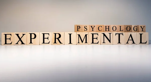 Experimental psychology text from wooden cubes. The term psychology profession. — Stock Photo, Image
