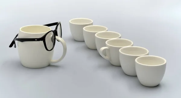 Babalar Günü 'nün geçmiş kutlamaları. Kahveden ve bardaktan yapılmış komik yüzlü yaratıcı bir kahvaltı.. 