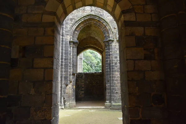 Kirkstall Abbey Mosteiro Cisterciense Ruínas Que Está Situado Parque Público — Fotografia de Stock