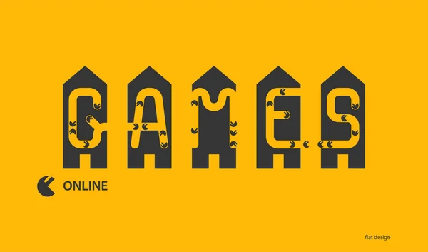 Logotipo Símbolo Empresa Para Crear Juegos Diseño Lineal Plano Imagen — Archivo Imágenes Vectoriales