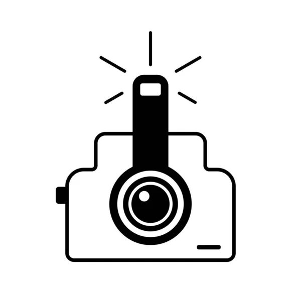 Значок Плоской Камерой Приложений Общественных Мест Веб Сайтов Векторная Иллюстрация — стоковый вектор