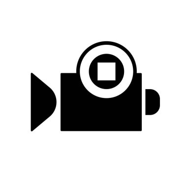 Düz doğrusal tasarım. Uygulamalar ve Web siteleri için oyun işareti ile video kaydedici düz simgesi. Vektör Illustration.