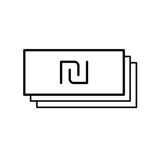 Icône Papier Plat Papier Monnaie Avec Signe Shekel Illustration Vectorielle — Image vectorielle