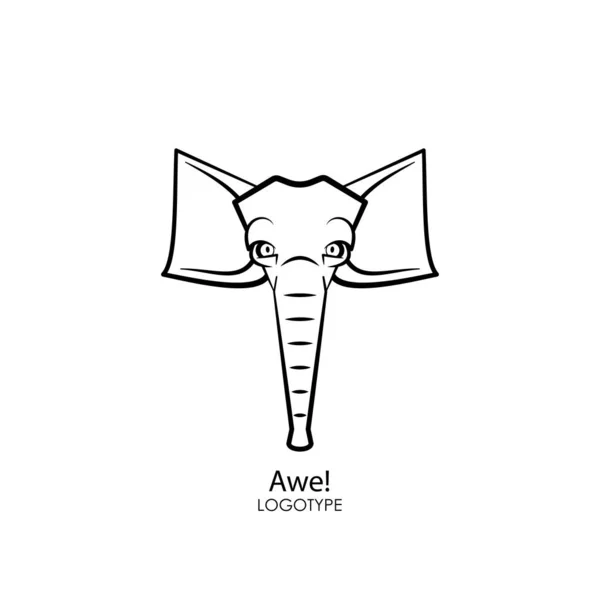 Personaje Granja Dibujos Animados Cabeza Divertido Elefante Lindo Vector Conceptual — Vector de stock