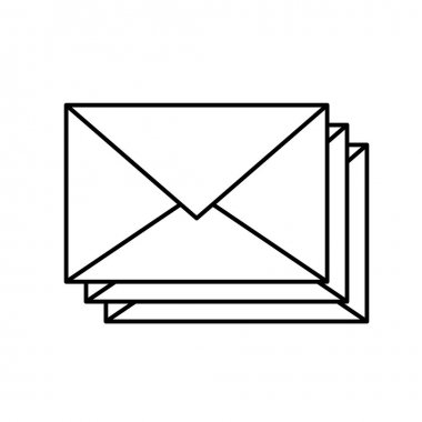 Uygulamalar ve Web siteleri için yazılı zarflar gösteren düz simge. Vektör Illustration.