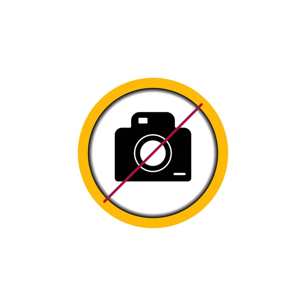 Diseño Lineal Plano Prohibir Fotografía Iconos Filmación Videos Para Lugares — Vector de stock
