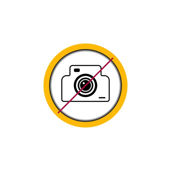 Плоский Линейный Дизайн Запрещение Иконописной Фото Видеосъемки Общественных Местах Камера — стоковый вектор