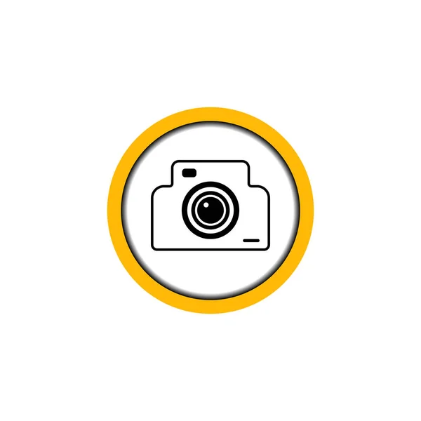 Плоский Линейный Дизайн Разрешительная Фото Видео Иконка Общественных Мест Камера — стоковый вектор