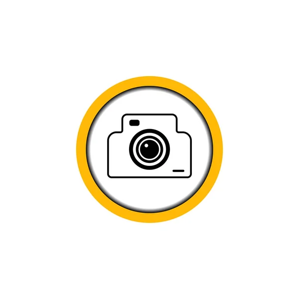 Diseño Lineal Plano Icono Foto Video Permisivo Para Lugares Públicos — Vector de stock