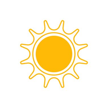 Uygulamalar, kamu yerleri ve Web siteleri için düz güneş simgesi. Vektör Illustration.