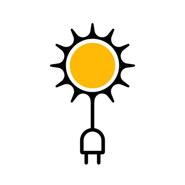 Icono Plano Que Denota Uso Energía Solar Ilustración Vectorial Tecnologías — Vector de stock