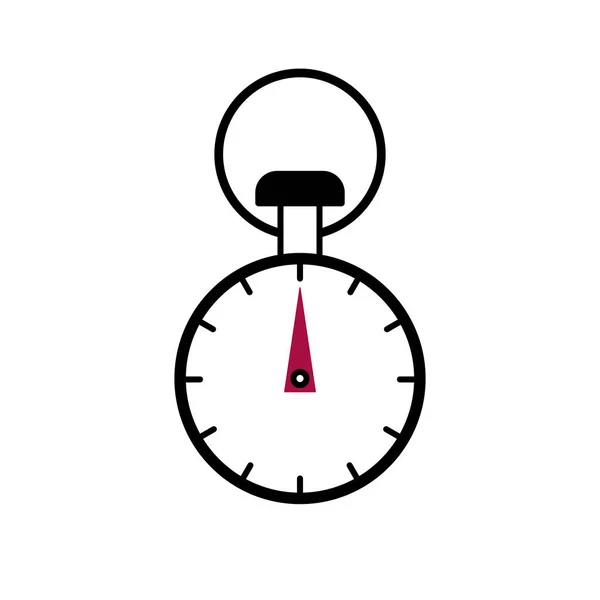 Platte Stopwatch Timer Icoon Voor Apps Websites Vector Illustratie — Stockvector