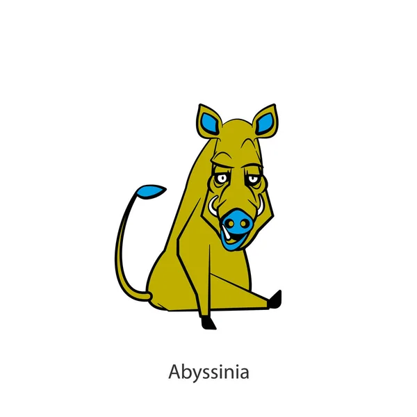 Personaje Dibujos Animados Animal Del Bosque Divertido Jabalí Fresco Sienta — Vector de stock