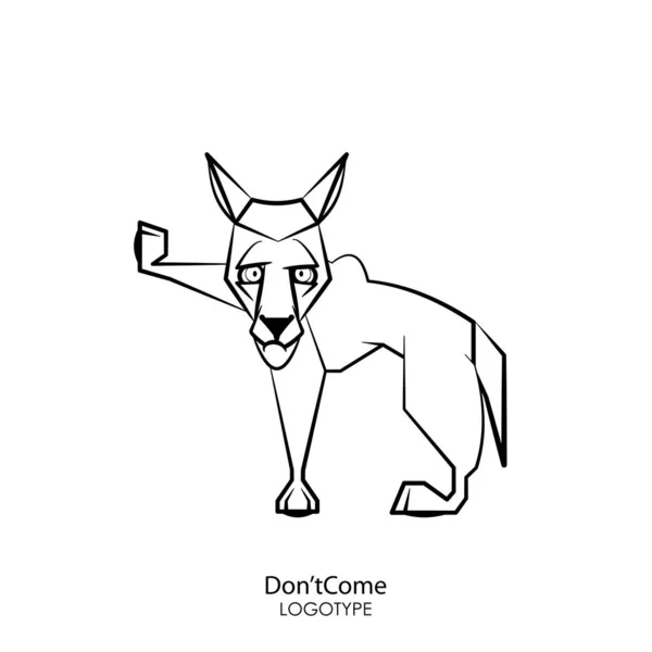 Cartoon Karakter Van Een Bos Dier Funny Cool Wolf Staande — Stockvector