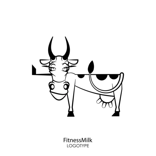Мультфильм Характер Фермерского Животного Забавная Молочная Корова Стоящая Белом Фоне — стоковый вектор