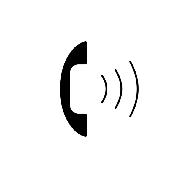 平面线性设计 公共场所和网站的传出呼叫图标 听筒和传出信号 矢量插图 — 图库矢量图片