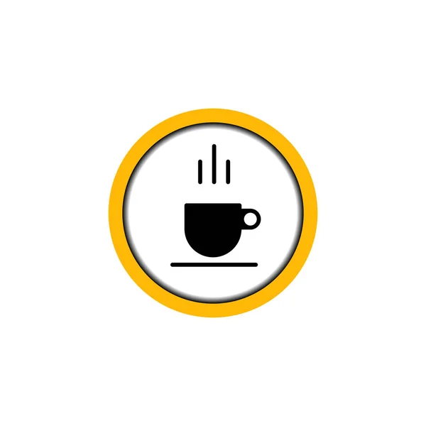 Плоский Линейный Дизайн Знак Информационного Напитка Чашка Горячего Кофе Чая — стоковый вектор