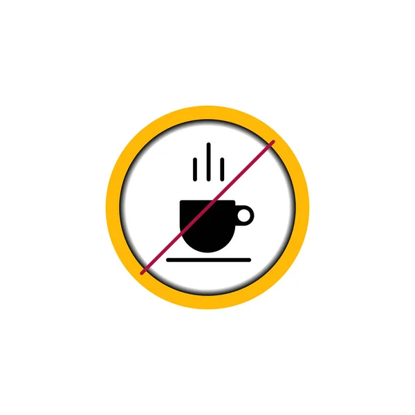 Плоский Знак Запрета Отрицательное Воздействие Кофеина Чашку Горячего Кофе Кофе — стоковый вектор