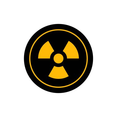 Düz doğrusal tasarım. Uygulamalar, web siteleri ve genel kullanım için radyasyon simgesi. Radyasyon sembolü. Vektör.