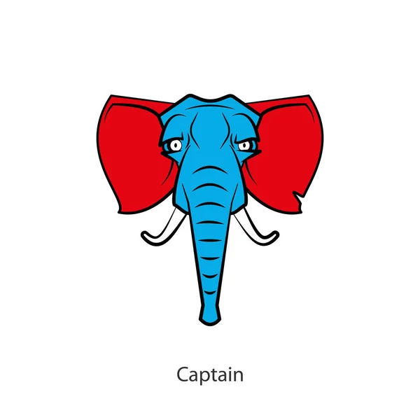 Мультяшный Характер Южного Животного Голова Смешного Крутого Африканского Индийского Слона — стоковый вектор