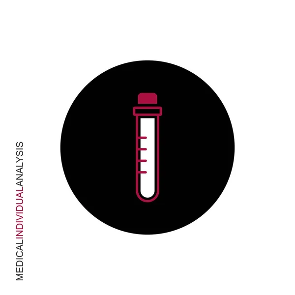 Flat Linear Design Icon Medical Scientific Test Tube Vector Illustration — Stock Vector