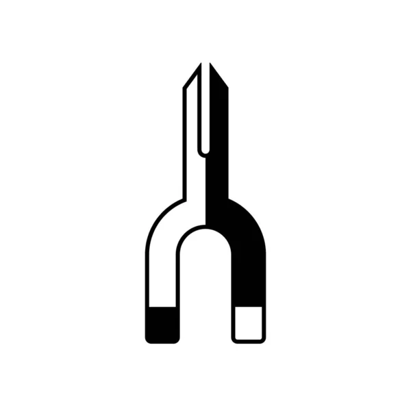 Rancangan Linier Datar Ikon Tombol Magnetik Magnet Dan Koneksi Kunci - Stok Vektor