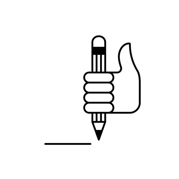 Plat Lineair Ontwerp Head Hand Icon Voor Mobiele Applicaties Websites — Stockvector