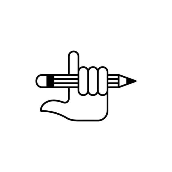 平面线性设计 用于移动应用程序 网站和公众用途的手写图标 矢量插图 手笔和自动笔 在文档上签名的地方 划清底线 — 图库矢量图片