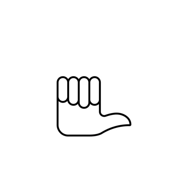 平面线性设计 用于移动应用 网站和公众使用的手势图标 矢量插图 手掌弯曲的手指和拉直的拇指 干的好 我成功了 — 图库矢量图片