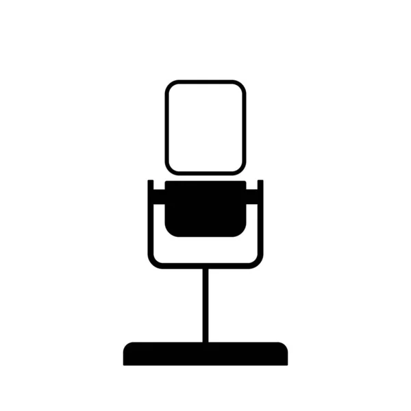 Flaches Lineares Design Mikrofon Symbol Für Apps Und Webseiten Vektorillustration — Stockvektor