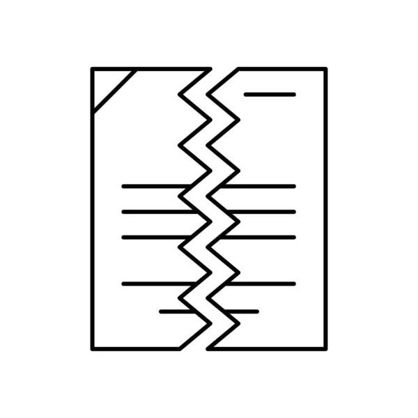 平面线性设计 用于应用程序 网站和公众使用的文件或文档图标 矢量插图 用抽象文本撕成半张纸 撕破的办公用纸 — 图库矢量图片