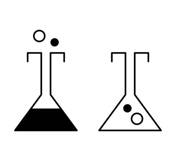 Ikona Chemické Baňky Vědecká Technologie Plochý Lineární Design Pro Chemii — Stockový vektor