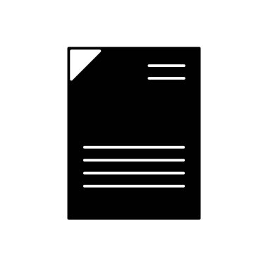 Düz doğrusal tasarım. Uygulamalar, web siteleri ve iş endüstrileri için Office belge simgesi. Soyut metinli kağıt lar. Bir yığın kağıt, sözleşme, raporlama. - Vektör.