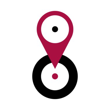 Düz doğrusal tasarım. Konum simgesi. Yer tutucu nokta sembolü - Vektör