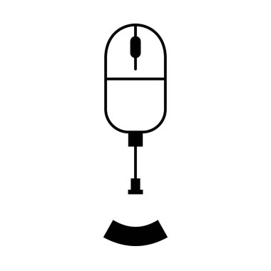 Düz doğrusal tasarım. Uygulamalar, web siteleri ve genel kullanım için kablosuz bilgisayar fare simgesi. - Vektör.
