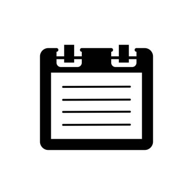 Düz doğrusal tasarım. Uygulamalar, web siteleri için not defteri simgesi. Kağıt çarşaflı çalışma defteri. Kayıt veya not - Vektör.