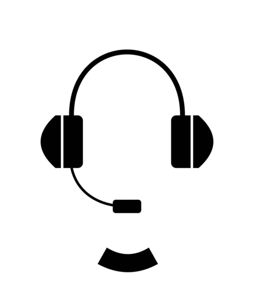 Diseño Lineal Plano Icono Auriculares Con Auriculares Para Aplicaciones Sitios — Vector de stock