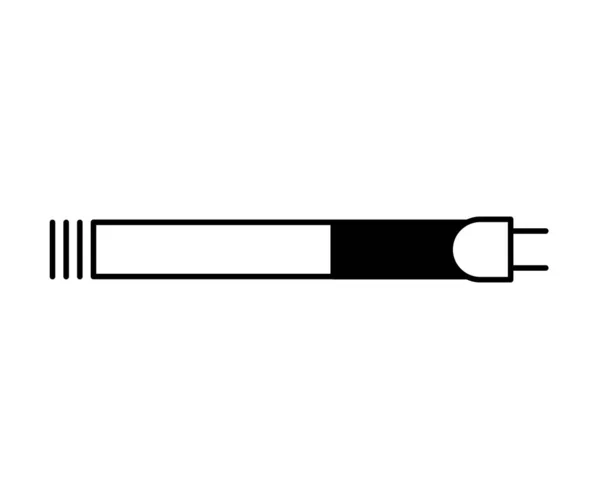 平面线性设计 用于应用程序 网站和公众使用的电子香烟图标 点燃吸烟香烟和电源插座 现代技术 — 图库矢量图片