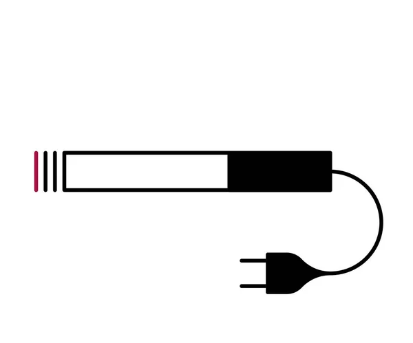 Plat Lineair Ontwerp Ligt Elektronisch Sigaret Pictogram Voor Toepassingen Websites — Stockvector