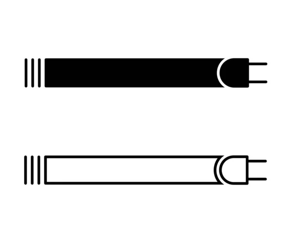 Плоский Линейный Дизайн Готово Иконка Электронных Сигарет Приложений Веб Сайтов — стоковый вектор