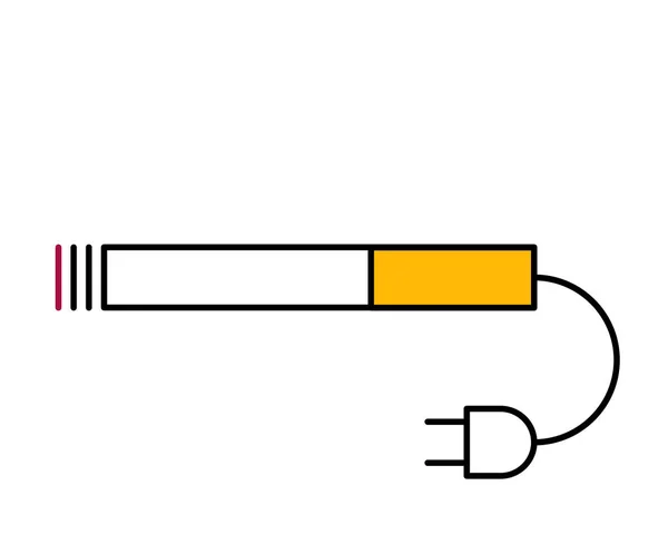 Diseño Lineal Plano Listos Icono Cigarrillo Electrónico Para Aplicaciones Sitios — Vector de stock