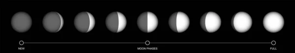 Plochý Design Fáze Měsíce Ikona Vesmírné Astronomie Fáze Měsíce Přírody — Stockový vektor